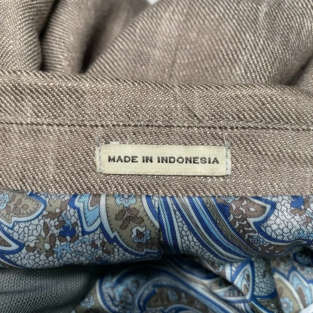 Joe Joseph Abboud Blazer 42XL Linen 2B2V Slim Fit Peak Lapel Brown Taupe